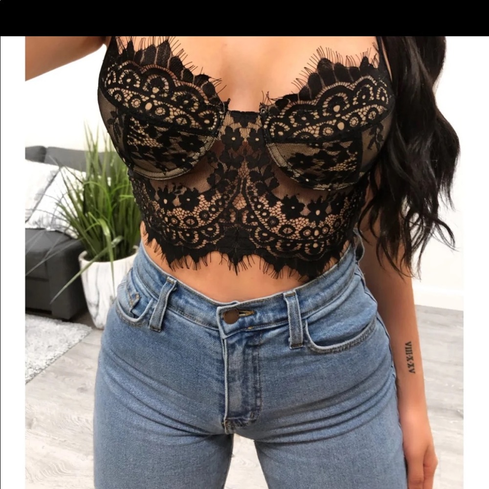 Black lace top